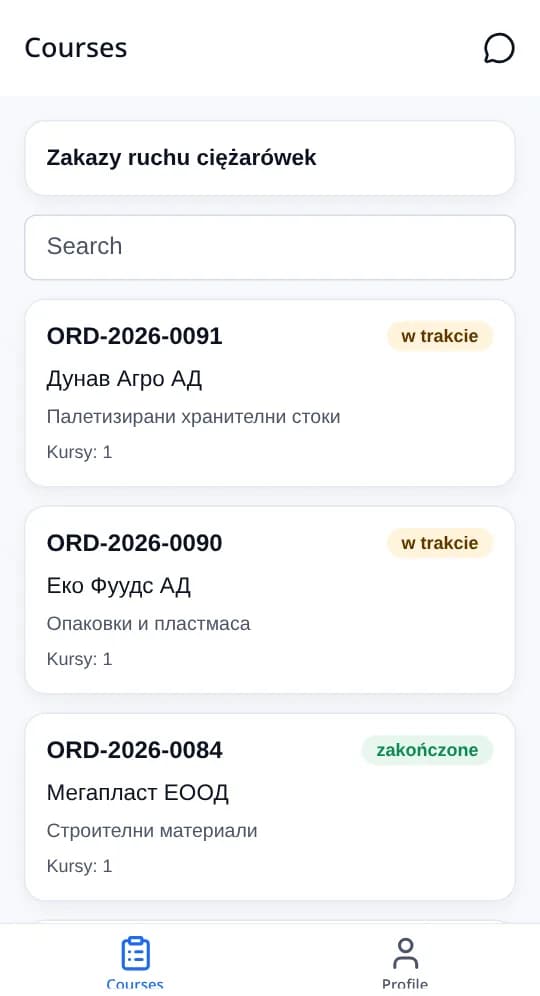 Aplikacja kierowcy: logowanie numerem telefonu